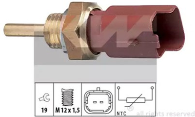 Датчик температуры охлаждающей жидкости / масла / топлива KW (аналог EPS 1.830.326/Facet 7.3326) (530326)