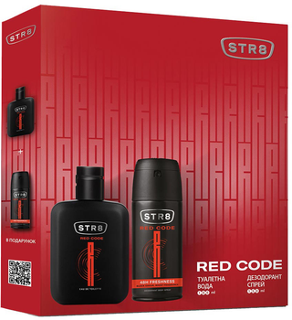 Подарунковий набір STR8 Red Code Туалетна вода 100 мл + Дезодорант-спрей 150 мл (4823058342122)