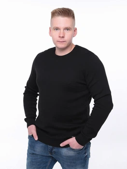 Свитер мужской черный однотонный 1420-2 XL