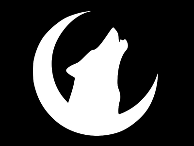 Наклейка на Авто / Мото / Витрину на Стекло Кузов " Хэллоуин - Halloween - Волк 3 - Wolf " белый цвет