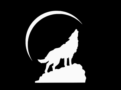 Наклейка на Авто / Мото / Витрину на Стекло Кузов " Хэллоуин - Halloween - Волк 2 - Wolf " белый цвет