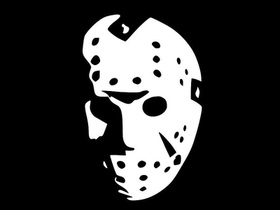 Наліпка на Авто / Мото / Вітрину на Скло Кузов " Хелловін - Halloween - Джейсон Вурхіз - Маска " білий колір