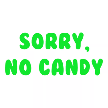 Наклейка на Авто / Мото / Витрину на Стекло Кузов " Хэллоуин - Halloween - Sorry, no candy " зеленый цвет