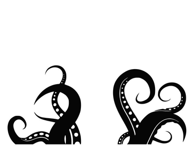 Наклейка на Авто / Мото / Витрину на Стекло Кузов " Хэллоуин - Halloween - Щупальца - Tentacles " черный цвет