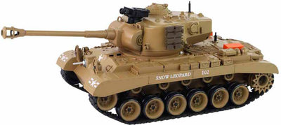 Czołg zdalnie sterowany Leantoys RC Cannon Smoke Shield Sounds Jasno-brązowy (5905679078082)