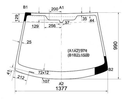 Скло лобове XYG для FORD FIESTA 02-08 3562AGSV