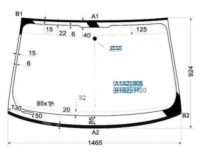 Скло лобове XYG для AUDI A4 08-12 (B8), 12-16 (B8) 8589AGNVZ