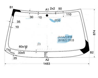 Скло лобове XYG для BMW 3 (E36) 90-99 2431AGNGNV