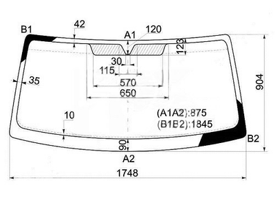 Скло лобове Pilkington для NISSAN INTERSTAR 03-10, OPEL MOVANO 98-09, RENAULT MASTER 98-09 7247AGNBL