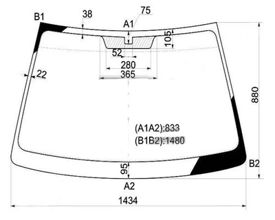 Скло лобове XYG для HYUNDAI ELANTRA 00-06 (XD) 4122AGN