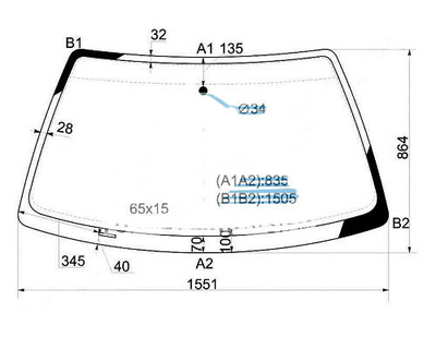 Скло лобове XYG для AUDI 100 87-91 8532AGNBL1C