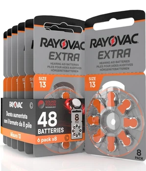 Батарейка Rayovac Extra ZA13, 48 штук, для слуховых аппаратов