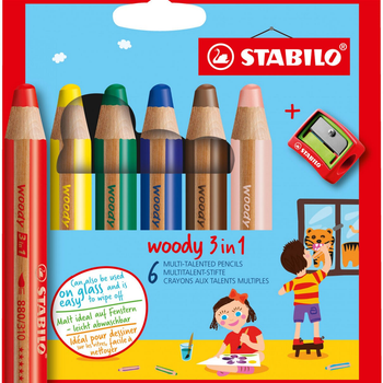 Zestaw akwarelowych ołówków Stabilo Woody 3 w 1 6 szt (4006381117388)