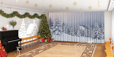 Новорічні Фото Штори в дитячий сад PHOTODECOR "Засніжена зима"
