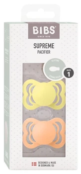 2 пустушки BIBS Supreme Silicone Sunshine/Peach 0-6 міс. розмір 1