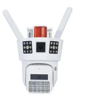 Поворотна камера відеоспостереження Triple Screens PTZ SD-39 із сонячною панеллю 9483 Wi-Fi White