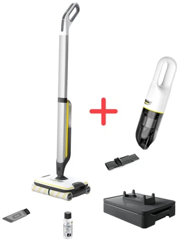 Миючий акумуляторний пилосос Karcher FC 7 Cordless (1.055-701.0) + Автомобільний пилосос Karcher CVH 2 70 Вт 0.15 л Білий (1.198-330.0) (комплект)