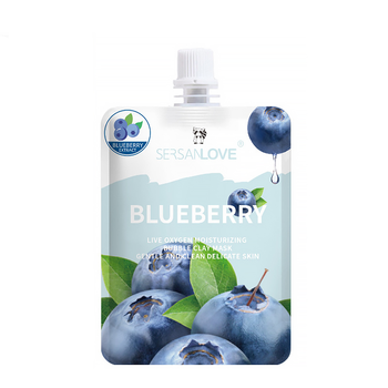 Кислородная маска для лица SERSANLOVE Blueberry Live Oxygen Moisturizing Bubble Clay Mask с экстрактом черники