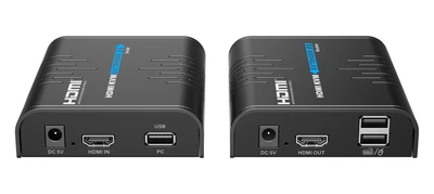 Удлинитель HDMI и KVM (USB-клавиатура и мышь) по LAN до 120 метров Lenkeng LKV373KVM-4.0
