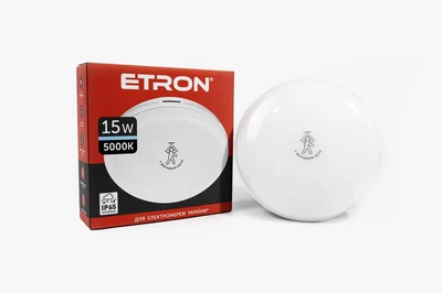 LED светильник 15W IP65 5000К ETRON Communal для ЖКХ с датчиком движения 1-ECP-524-CD