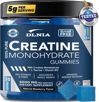 Креатин премиум-класса DLNIA Creatine Monohydrate Gummies 120 таблеток