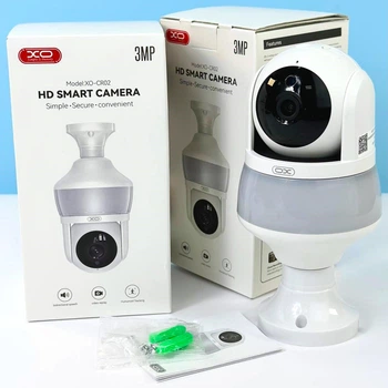 Смарт Камера видеонаблюдения XO CR02 Magic Light Bulb EU, Wi-Fi 2,4 ГГц.