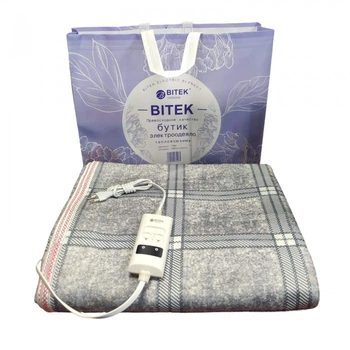 Электроодеяло двуспальное байковое Электрическая простынь с подогревом BITEK BT-2109 150*180 см 130 Вт 2 режима индикатор нагрева