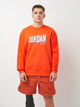 Свитшот мужской Nike M Jordan Flt Mvp Gfx Flc Crew DV7588-817 S Rush Orange/White (196155367492)