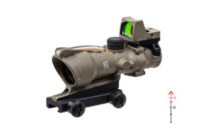 Комплект TRIJICON прицел оптический ACOG 4x32 BAC и прицел коллиматорный RMR 3.25 МОА FDE