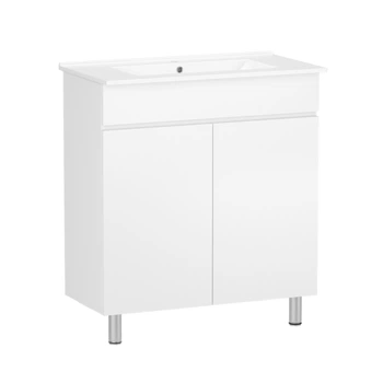 Тумба с умывальником ROZZY JENORI KINK 80x70x39.5см напольная белая RJFU036-4180WHSET(RJFU036-4180WH + RZJ815)