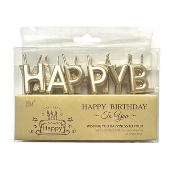 Свічки літери "Happy Birthday" шампань