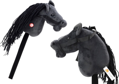 Konik na patyku Leantoys Hobby Horse Long-haired z muzyką Czarny (5905991009108)