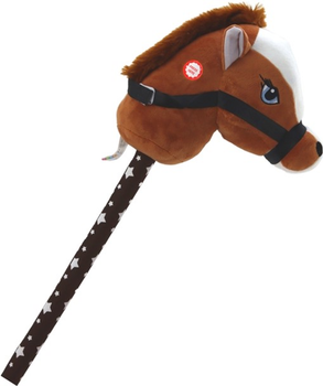 Конячка з паличкою Leantoys Hobby Horse Shorthair з музикою Темно-коричнева (5905991009139)