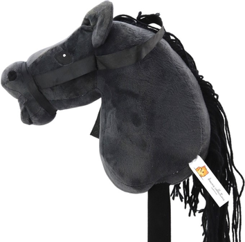 Konik na patyku Leantoys Hobby Horse Long-haired z muzyką Czarny (5905991009108)