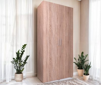 Шкаф распашной двухдверный Tobi Sho ST-0009 с полками и штангой, 1000х2180х520 мм Сонома