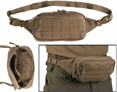 Поясна сумка бананка Mil-Tec Fanny Pack MOLLE Койот 13512519