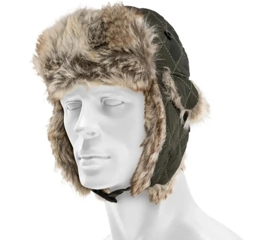 Зимова шапка вушанка Mil-Tec Olive 12104601 - розмір M-57-58