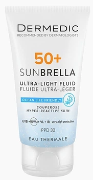 Ультралегкий защитный крем SPF 50+ для сосудистой и гиперактивной кожи - Dermedic 50+ Sunbrella Ultra-light Fluid 40ml (1194663-1616552970-2)