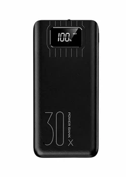 Повербанк Warmsof 30000mAh 2xUSB 1хType-C + Lightning з LED-дисплеєм Чорний