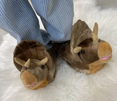 Тапочки Кігурумі Іграшки Динозавр Трицератопс Kigurumi Домашні Коричневий Плюшеві Дитячі 26-31 (3110)