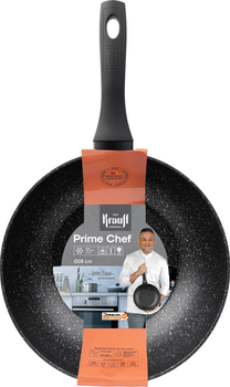 Сковорода Wok Krauff Prime Chef алюмінієва з антипригарним мармуровим покриттям 28 см (25-45-213)