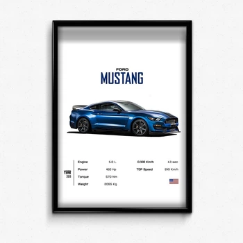 Постер в рамке ford mustang А4