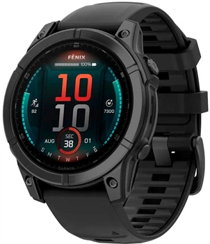 Смарт-годинник Garmin Fenix E 47mm AMOLED Slate Gray Steel with Black Silicone Band (010-03025-03/01)