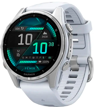 Смарт-часы Garmin Fenix 8 43mm AMOLED Silver with Whitestone Silicone Band (010-02903-00)