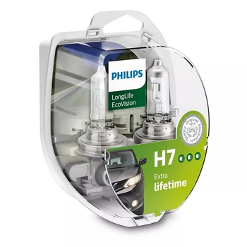 Комплект галогенових ламп PHILIPS H7 12972LLECOS2 LongLife EcoVision 55W 12V PX26d (2 шт)