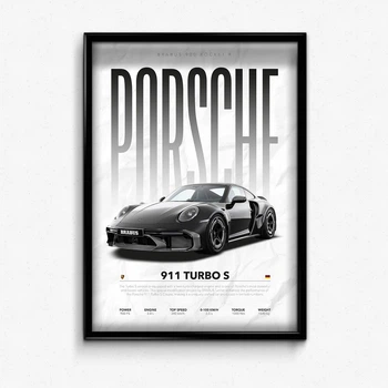 Постер в рамке premium porsche 911 turbo s А4