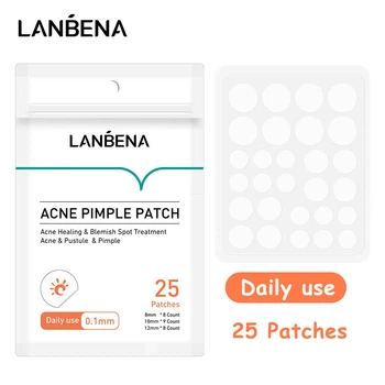Гидроколоидные патчи от прыщей и угрей против акне дневные Lanbena Acne Pimple Patch 25шт