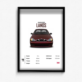 Постер в рамке daewoo lanos А3