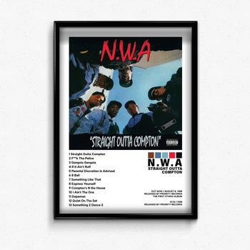 Постер в рамке с альбомом N.W.A Straight Outta Compton А4