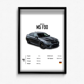 Постер в рамке bmw m5 f90 А2